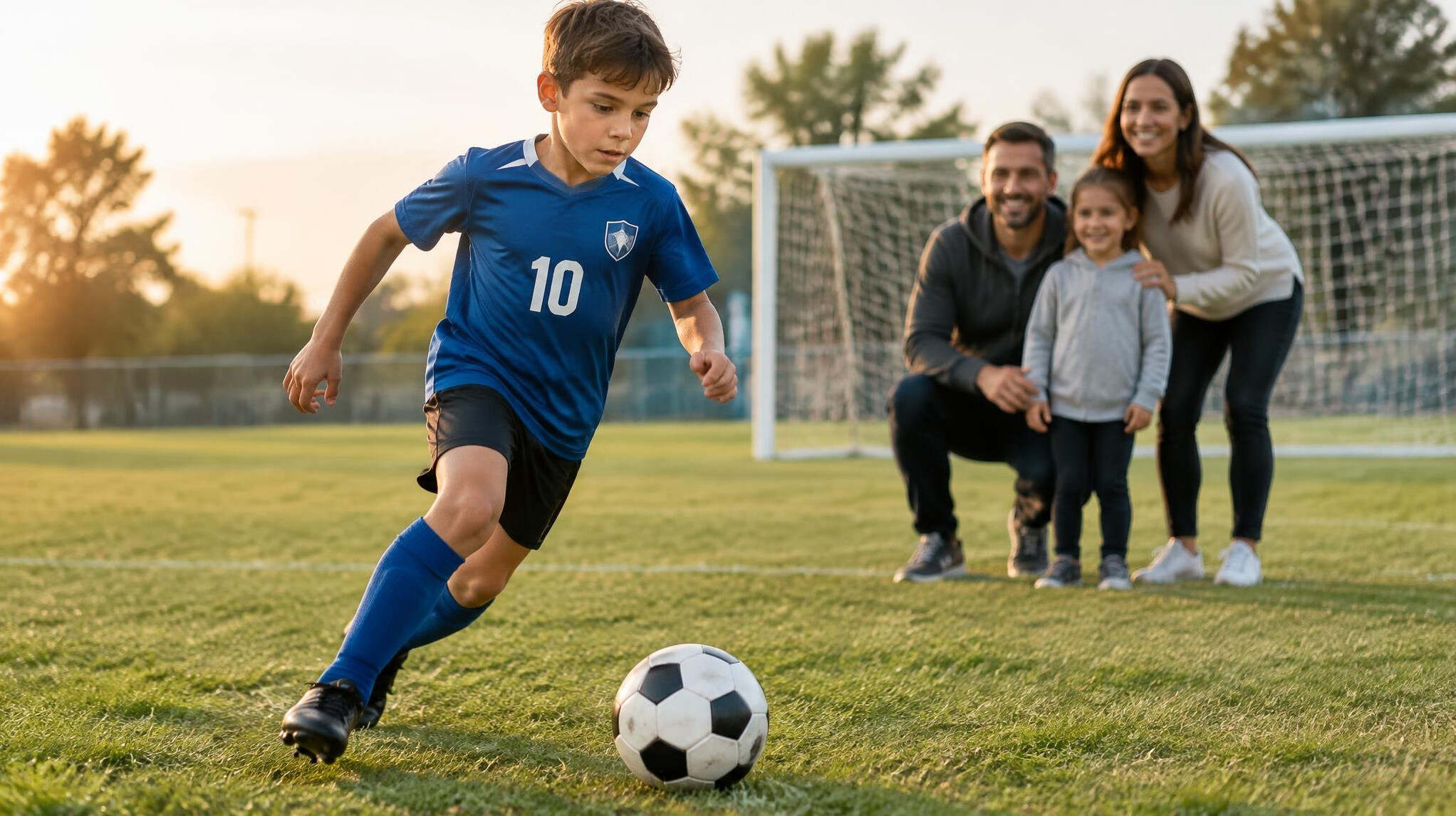 young athlete training